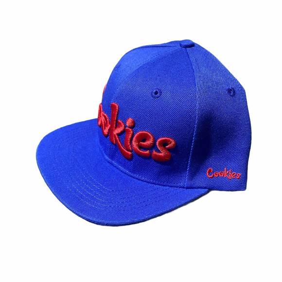 NEW COOKIES men's original mint twill snapback cap in royal/red - Picture 2 of 2